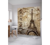 Штора (занавеска) для ванной JoyArty "Парижские тайны" из сатена, 180х200 см с крючками, sc_2723