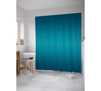 Штора (занавеска) для ванной JoyArty "Синий блеск" из сатена, 180х200 см с крючками, sc_23566
