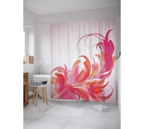 Штора (занавеска) для ванной JoyArty "Цветочные языки" из сатена, 180х200 см с крючками, sc_2660