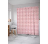 Штора (занавеска) для ванной JoyArty "Обманчивые квадраты" из сатена, 180х200 см с крючками, sc_23303