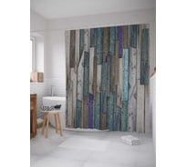 Штора (занавеска) для ванной JoyArty "Несовершенный забор" из сатена, 180х200 см с крючками, sc_23500
