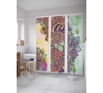 Штора (занавеска) для ванной JoyArty "Красочная арка из цветов" из сатена, 180х200 см с крючками, sc_16939