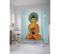 Штора (занавеска) для ванной JoyArty "Символ буддизма" из сатена, 180х200 см с крючками, sc_10033