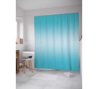 Штора (занавеска) для ванной JoyArty "Бирюзовый переход" из сатена, 180х200 см с крючками, sc_23540