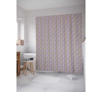 Штора (занавеска) для ванной JoyArty "Плетущиеся волны" из сатена, 180х200 см с крючками, sc_28245