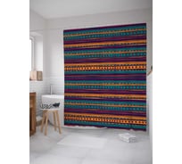 Штора (занавеска) для ванной JoyArty "Полосы свободы" из сатена, 180х200 см с крючками, sc_26701