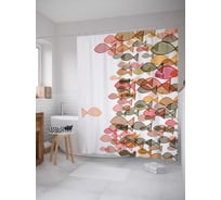 Штора (занавеска) для ванной JoyArty "Один против толпы" из сатена, 180х200 см с крючками, sc_2783