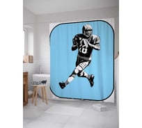 Штора (занавеска) для ванной JoyArty "Американский футболист" из сатена, 180х200 см с крючками, sc_16538