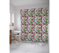 Штора (занавеска) для ванной JoyArty "Поле с кактусами" из сатена, 180х200 см с крючками, sc_26573