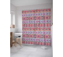 Штора (занавеска) для ванной JoyArty "Фигурный разделитель" из сатена, 180х200 см с крючками, sc_26699