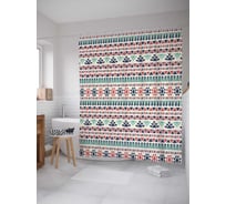 Штора (занавеска) для ванной JoyArty "Полосатое величие" из сатена, 180х200 см с крючками, sc_26710