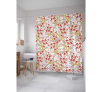 Штора (занавеска) для ванной JoyArty "За цветочным миром" из сатена, 180х200 см с крючками, sc_29053