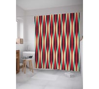 Штора (занавеска) для ванной JoyArty "Волны обмана" из сатена, 180х200 см с крючками, sc_26451