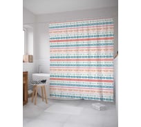 Штора (занавеска) для ванной JoyArty "Фигурное движение" из сатена, 180х200 см с крючками, sc_26719