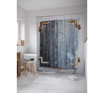 Штора (занавеска) для ванной JoyArty "Ржавые ставни" из сатена, 180х200 см с крючками, sc_16667