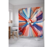 Штора (занавеска) для ванной JoyArty "Цветок-хамелеон" из сатена, 180х200 см с крючками, sc_2765