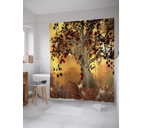 Штора (занавеска) для ванной JoyArty "Древо познания" из сатена, 180х200 см с крючками, sc_2934