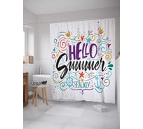 Штора (занавеска) для ванной JoyArty "Твое лето" из сатена, 180х200 см с крючками, sc_22960