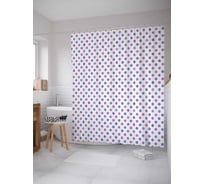 Штора (занавеска) для ванной JoyArty "В горошек" из сатена, 180х200 см sc_378408