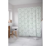 Штора (занавеска) для ванной JoyArty "Лиственные крылья" из сатена, 180х200 см с крючками, sc_29260