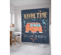 Штора (занавеска) для ванной JoyArty "Счастливое время" из сатена, 180х200 см с крючками, sc_25874