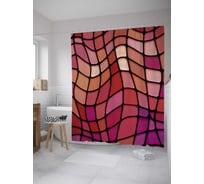 Штора (занавеска) для ванной JoyArty "Абстрактный витраж" из сатена, 180х200 см с крючками, sc_28914