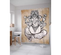 Штора (занавеска) для ванной JoyArty "Бог мудрости" из сатена, 180х200 см с крючками, sc_16859