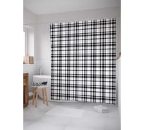 Штора (занавеска) для ванной JoyArty "Классические клетки" из сатена, 180х200 см с крючками, sc_26939