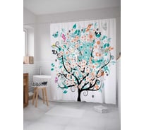 Штора (занавеска) для ванной JoyArty "Энергия природы" из сатена, 180х200 см с крючками, sc_2690