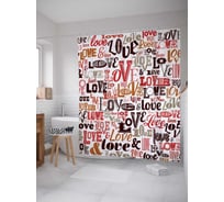 Штора (занавеска) для ванной JoyArty "Любовное изобилие" из сатена, 180х200 см с крючками, sc_2709