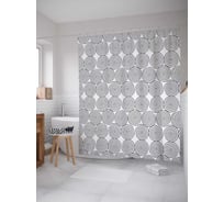 Штора (занавеска) для ванной JoyArty "Вечная спираль" из сатена, 180х200 см с крючками, sc_16908