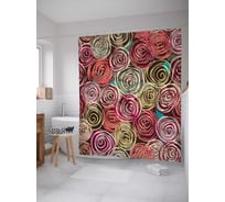 Штора (занавеска) для ванной JoyArty "Воображаемые розы" из сатена, 180х200 см с крючками, sc_2903