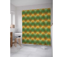 Штора (занавеска) для ванной JoyArty "Полосатые сдвиги" из сатена, 180х200 см с крючками, sc_28553
