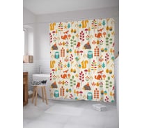 Штора (занавеска) для ванной JoyArty "Зверята-ребята" из сатена, 180х200 см с крючками, sc_29041