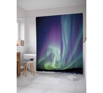 Штора (занавеска) для ванной JoyArty "Сказочное северное сияние" из сатена, 180х200 см с крючками, sc_29270