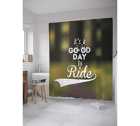 Штора (занавеска) для ванной JoyArty "Хороший день для поездки" из сатена, 180х200 см с крючками, sc_28111