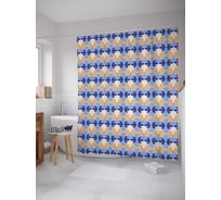 Штора (занавеска) для ванной JoyArty "Сложная мозаика" из сатена, 180х200 см с крючками, sc_28734