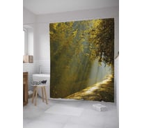 Штора (занавеска) для ванной JoyArty "Утренние лучи" из сатена, 180х200 см с крючками, sc_28147