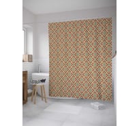 Штора (занавеска) для ванной JoyArty "Формы в ромбах" из сатена, 180х200 см с крючками, sc_28795