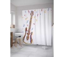Штора (занавеска) для ванной JoyArty "Поющая шестиструнка" из сатена, 180х200 см с крючками, sc_28584