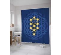 Штора (занавеска) для ванной JoyArty "Главное сечение" из сатена, 180х200 см с крючками, sc_28847