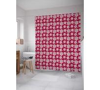 Штора (занавеска) для ванной JoyArty "Цветочный вкус" из сатена, 180х200 см с крючками, sc_28393