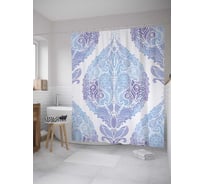 Штора (занавеска) для ванной JoyArty "Восточные узоры" из сатена, 180х200 см с крючками, sc_28577