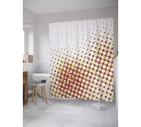 Штора (занавеска) для ванной JoyArty "Абстракция в кругах" из сатена, 180х200 см с крючками, sc_27965