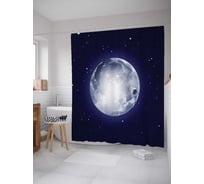 Штора (занавеска) для ванной JoyArty "Полная луна" из сатена, 180х200 см с крючками, sc_29309