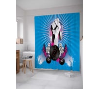 Штора (занавеска) для ванной JoyArty "Стерео музыка" из сатена, 180х200 см с крючками, sc_29419