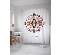 Штора (занавеска) для ванной JoyArty "Мексиканский декоратив" из сатена, 180х200 см с крючками, sc_29475