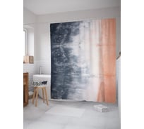 Штора (занавеска) для ванной JoyArty "Слияние воды и берега" из сатена, 180х200 см с крючками, sc_274833