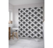 Штора (занавеска) для ванной JoyArty "Психоделический лабиринт" из сатена, 180х200 см с крючками, sc_28579