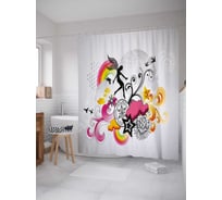 Штора (занавеска) для ванной JoyArty "Сказочная фея" из сатена, 180х200 см с крючками, sc_29488